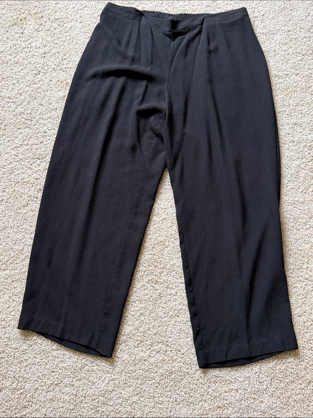 Jaclyn Smith Black Cropped Wide-Leg Dress Pants